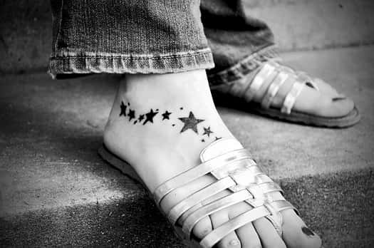 star tattoos on ankle